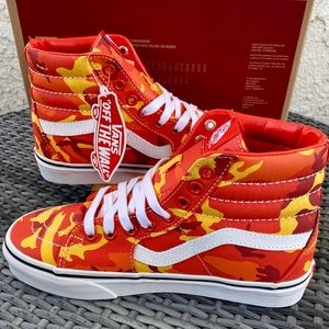 orange camo vans high top